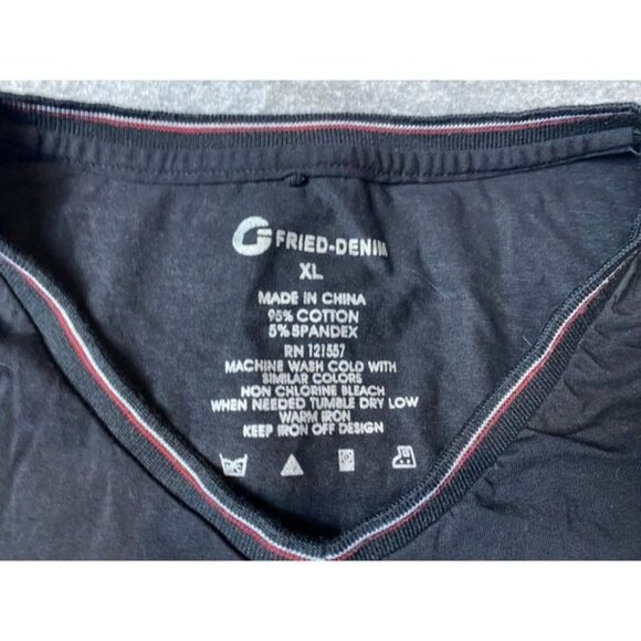 G Fried Denim Shirt Mens Extra Large Black V Neck Tee - Picture 3 of 5